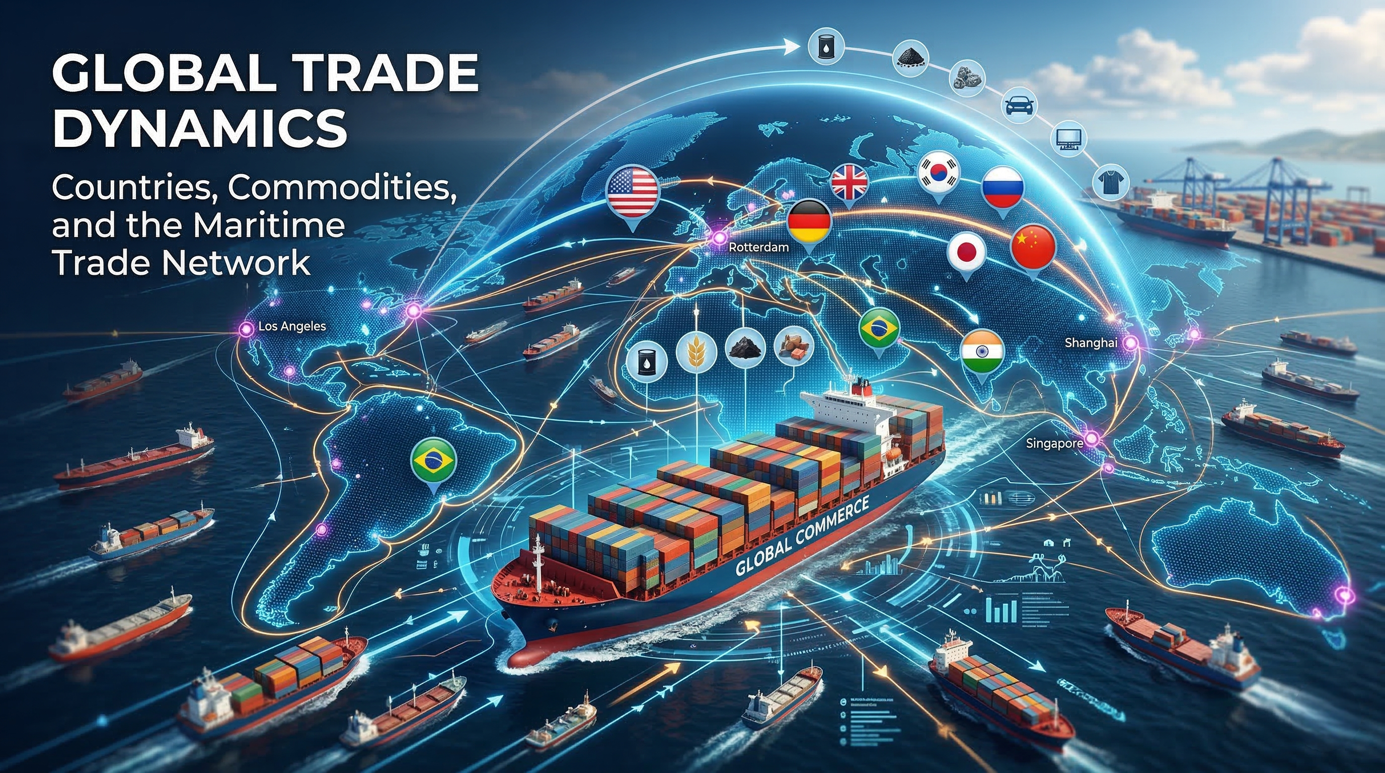 Global Trade Dynamics: Countries, Commodities, and the Maritime Trade Network